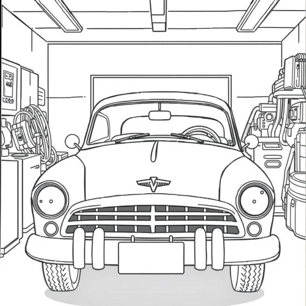 Carro Clássico em uma Garagem