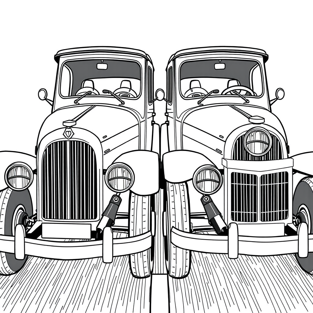 Dois Carros Clássicos Lado a Lado