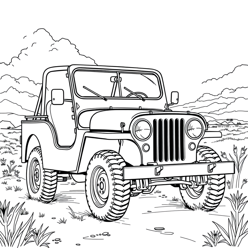 Jeep Willys Antigo em uma Trilha