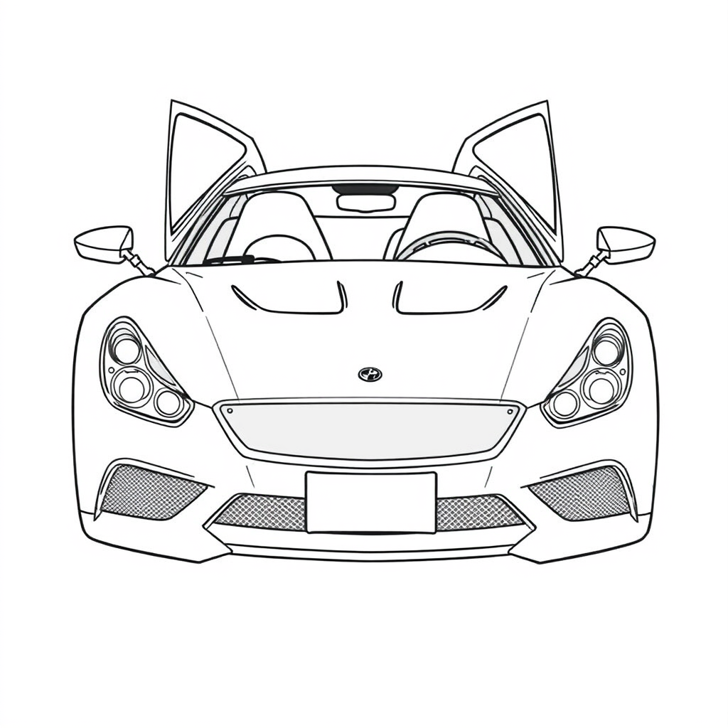 Carro Esportivo com Portas Abertas