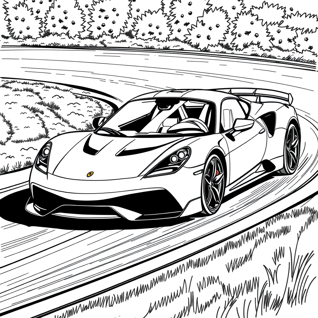 Carro Esportivo em uma Curva Fechada