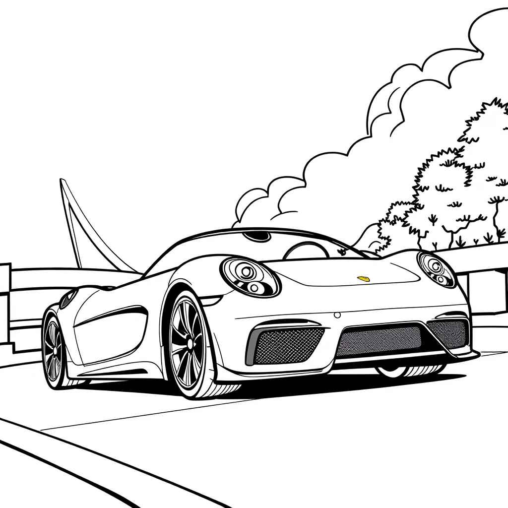 Carro Esportivo Passando por uma Ponte