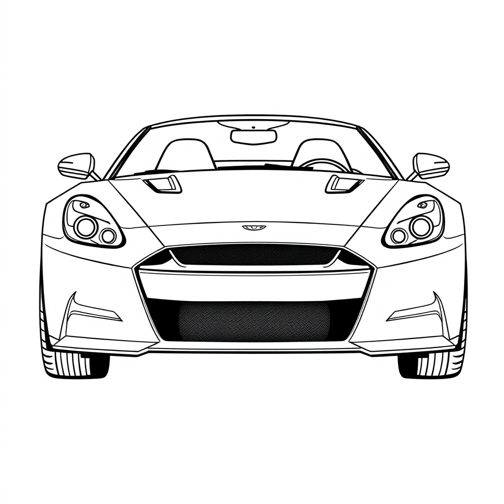 Carro Esportivo Visto de Frente