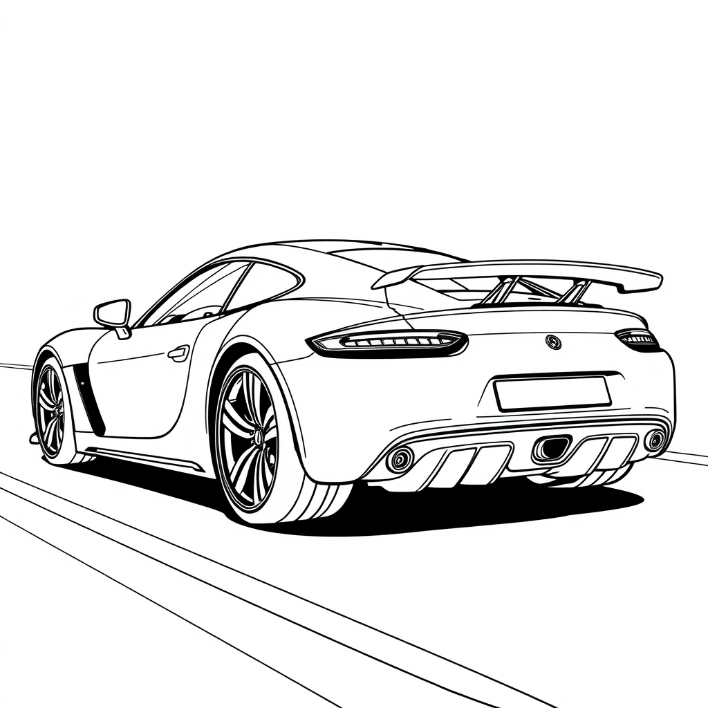 Carro Esportivo Visto de Perfil