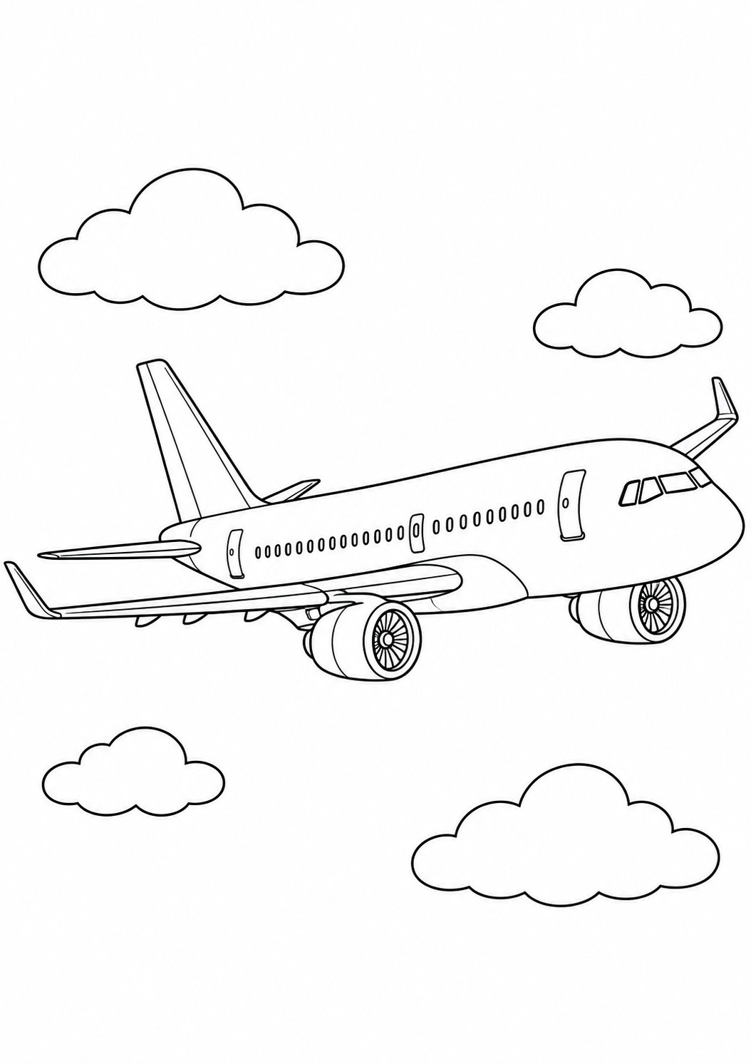 Avião de Passageiros Voando no Céu