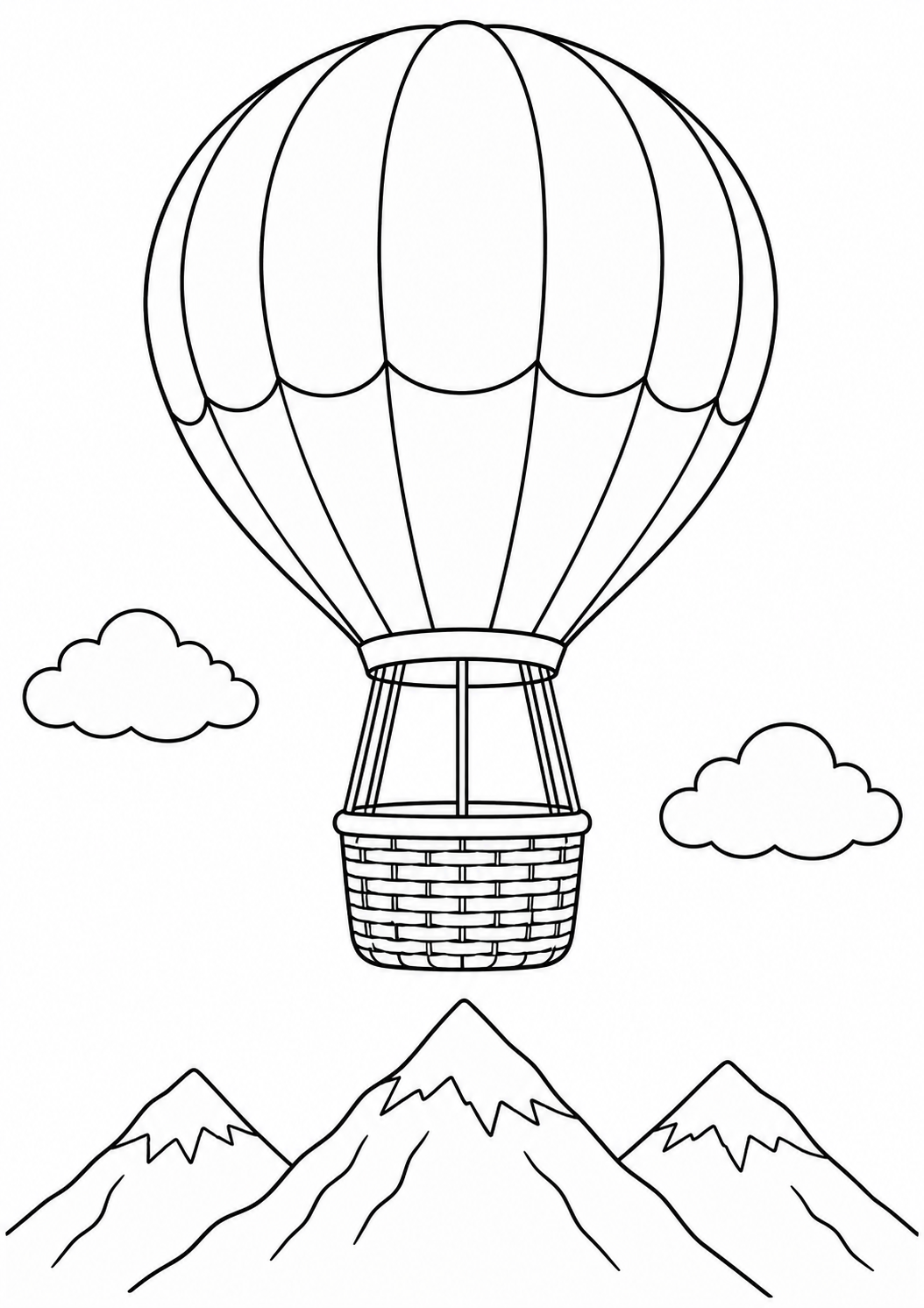 Balão de Ar Quente Sobre as Montanhas