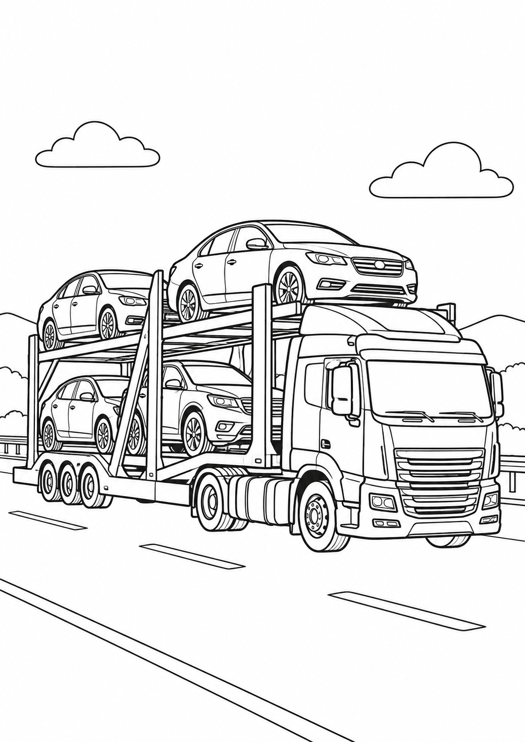 Caminhão Cegonha Transportando Carros Novos