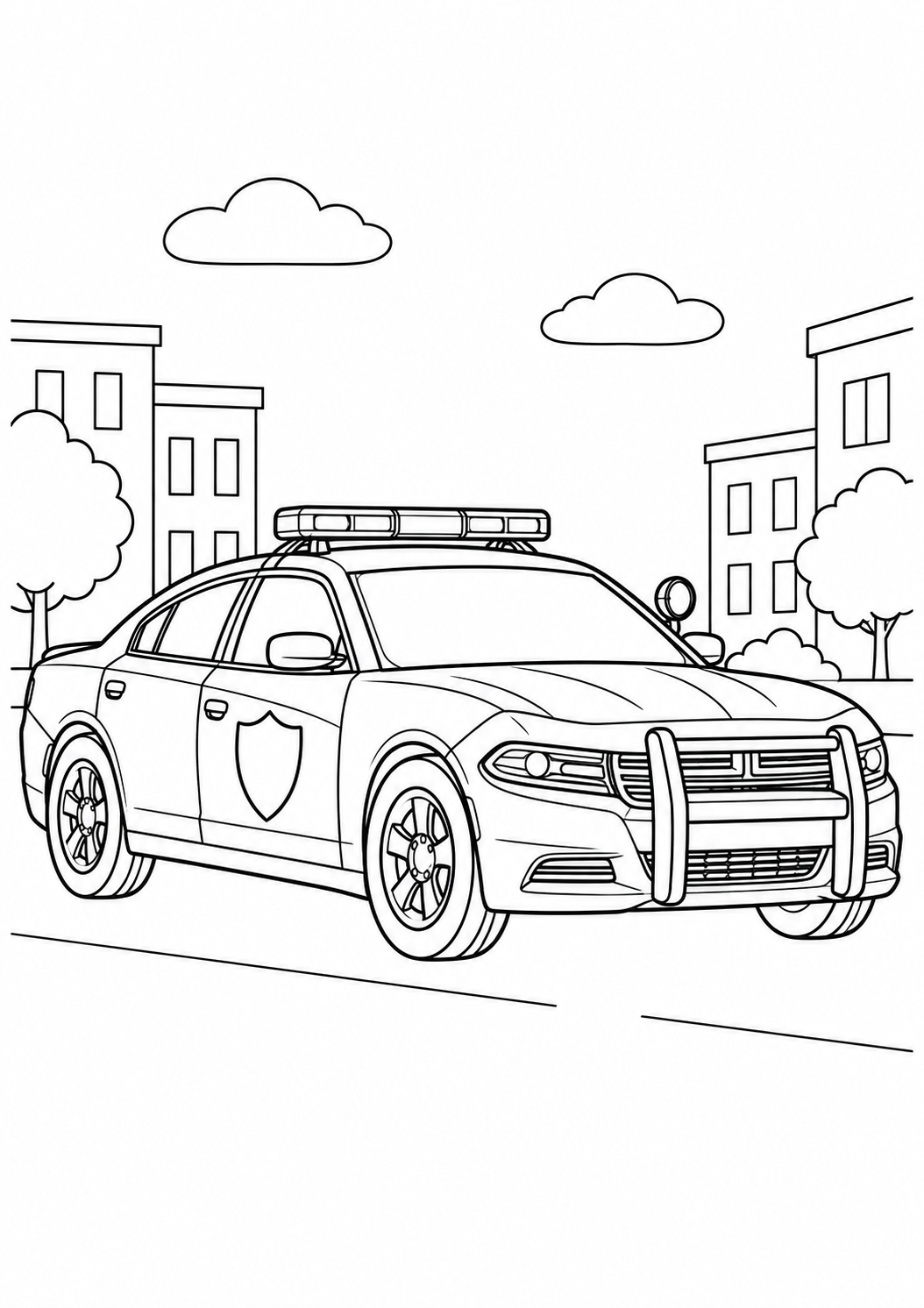 Carro de Polícia com Sirene na Cidade