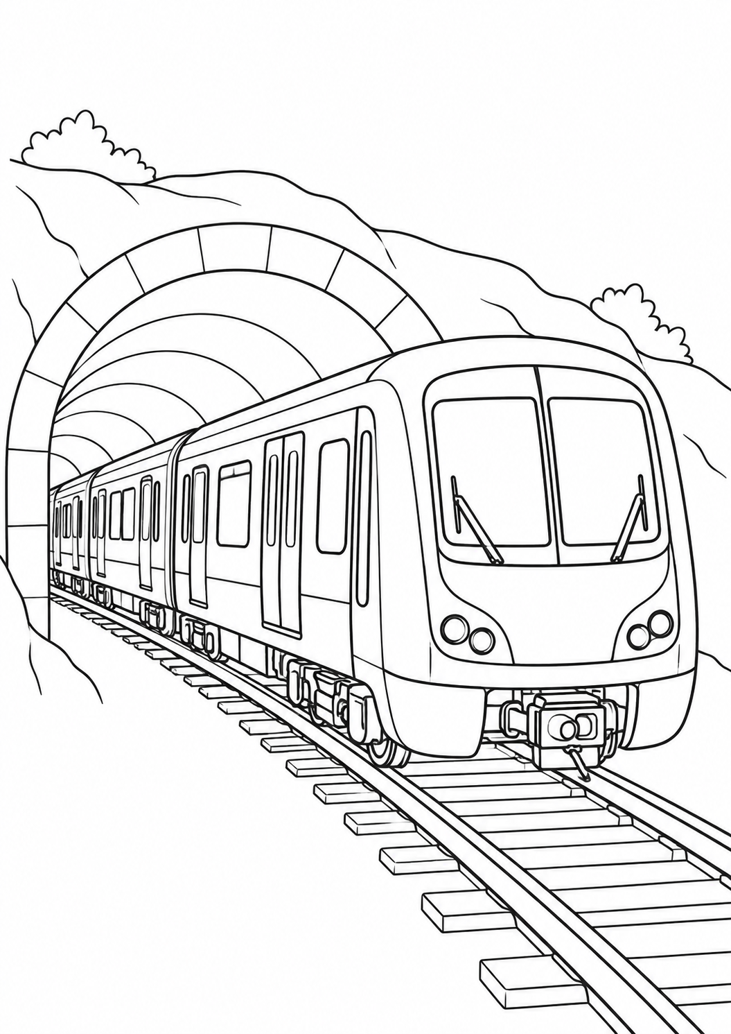 Metrô Saindo do Túnel na Estação
