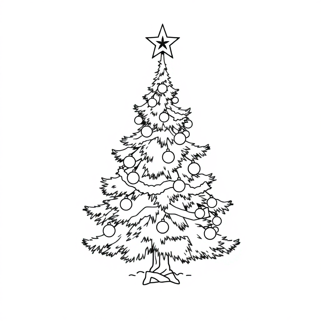 Árvore de Natal Enfeitada com Estrela