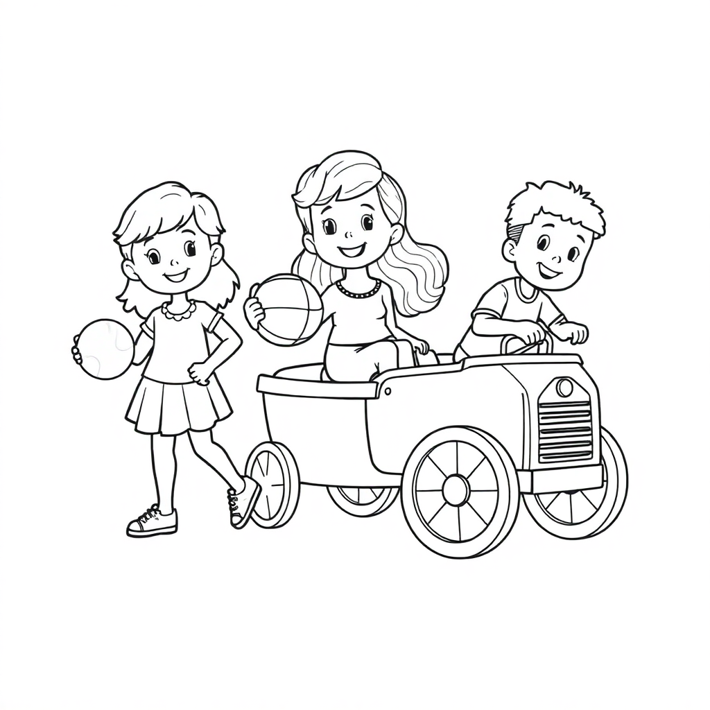 Dia das Crianças com Pipa, Bola e Carrinho