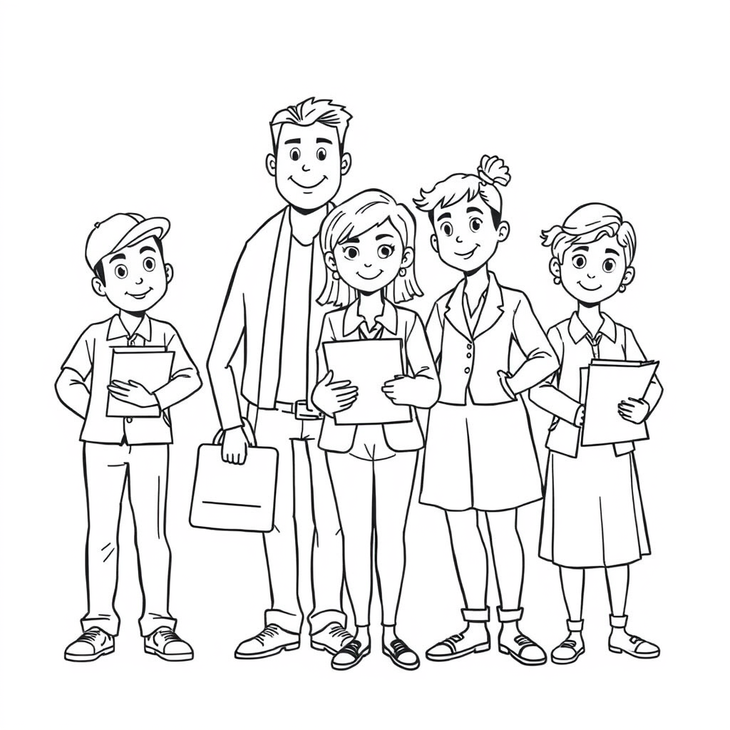 Dia do Trabalho com Diferentes Profissões