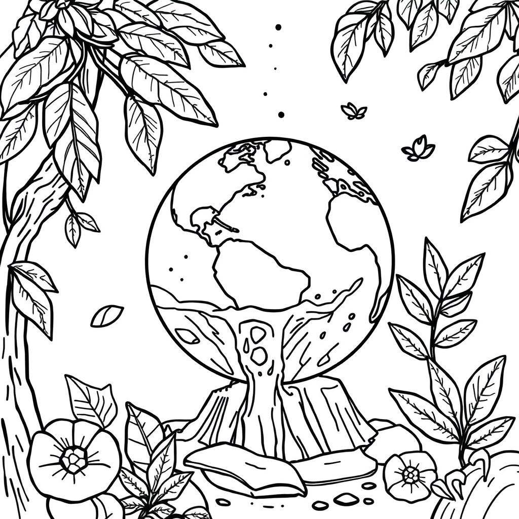 Dia Mundial da Água com Gota e Planeta Terra
