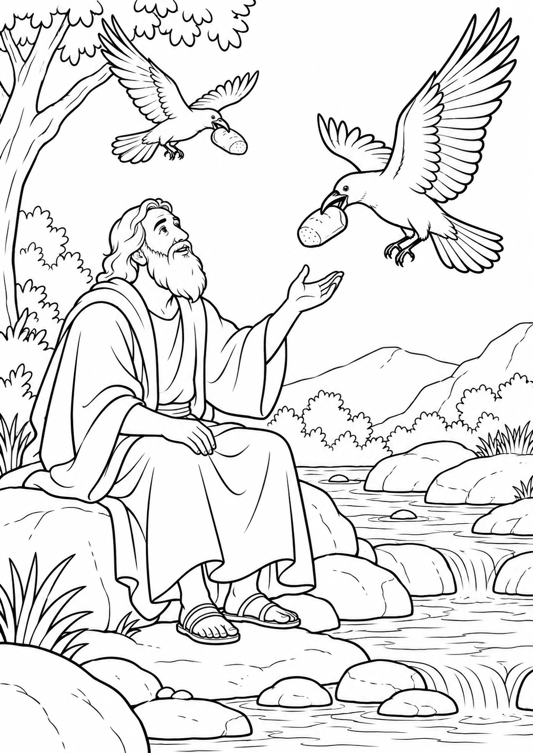 Elias e os Corvos Levando Alimento