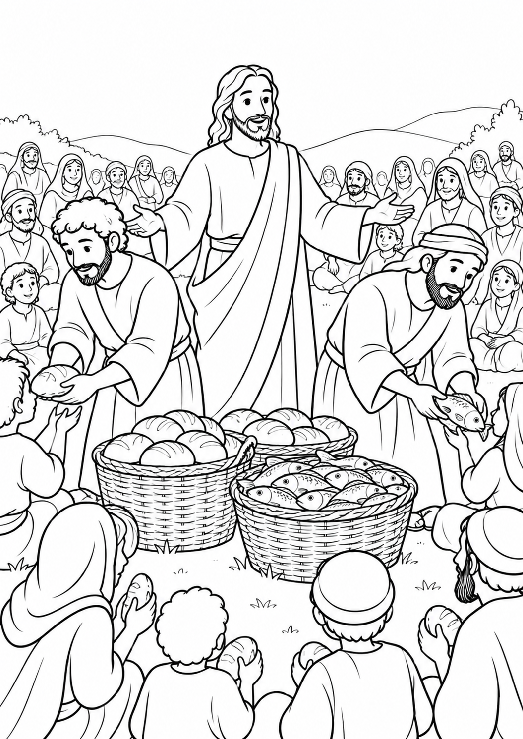 Jesus Multiplicando Pães e Peixes