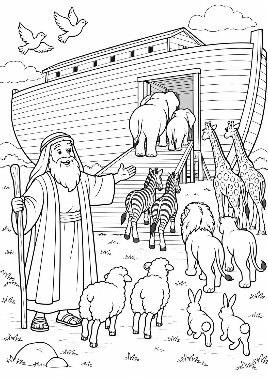 Noé e a Arca com os Animais