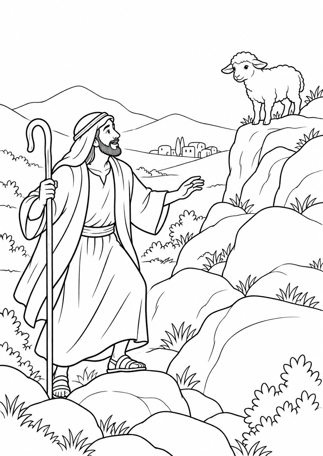 Pastor Procurando a Ovelha Perdida