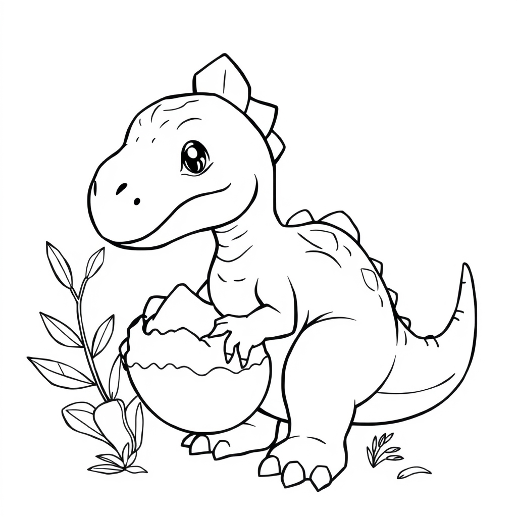 Bebê Dinossauro Saindo do Ovo