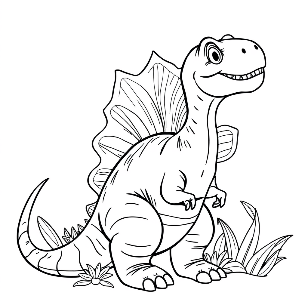 Dinossauro Bebê com Folhas Grandes