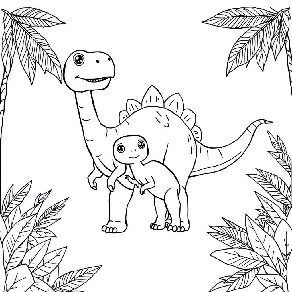 Dinossauro Bebê com sua Mamãe