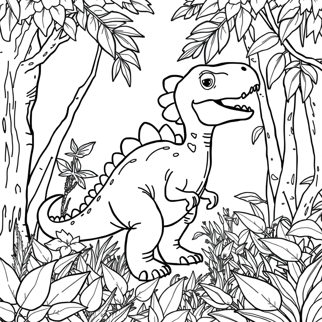 Dinossauro Bebê em uma Floresta