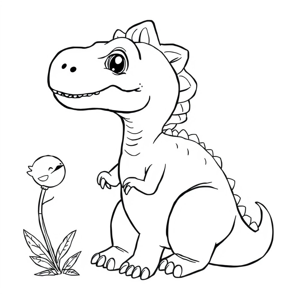 Dinossauro Bebê Observando uma Libélula