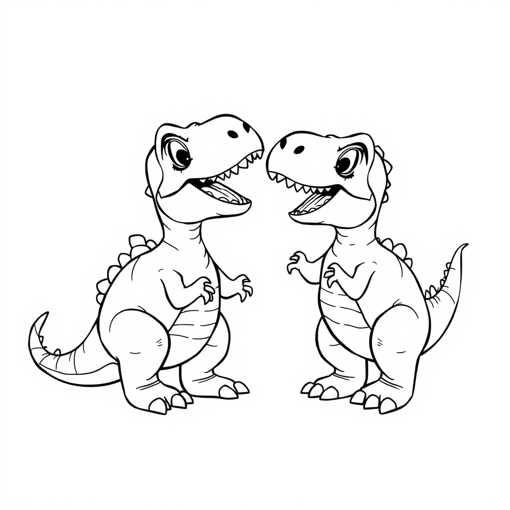Dois Dinossauros Bebês Brincando