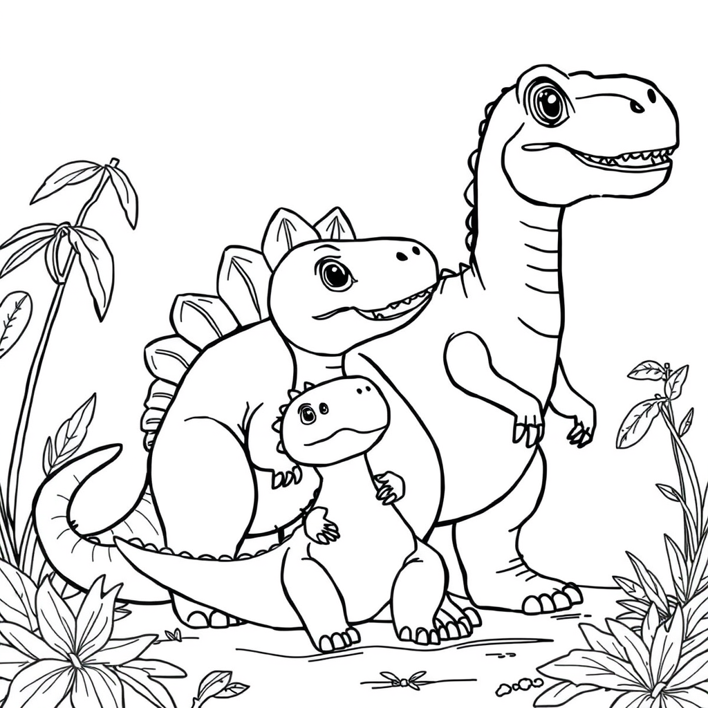 Família de Dinossauros Bebês