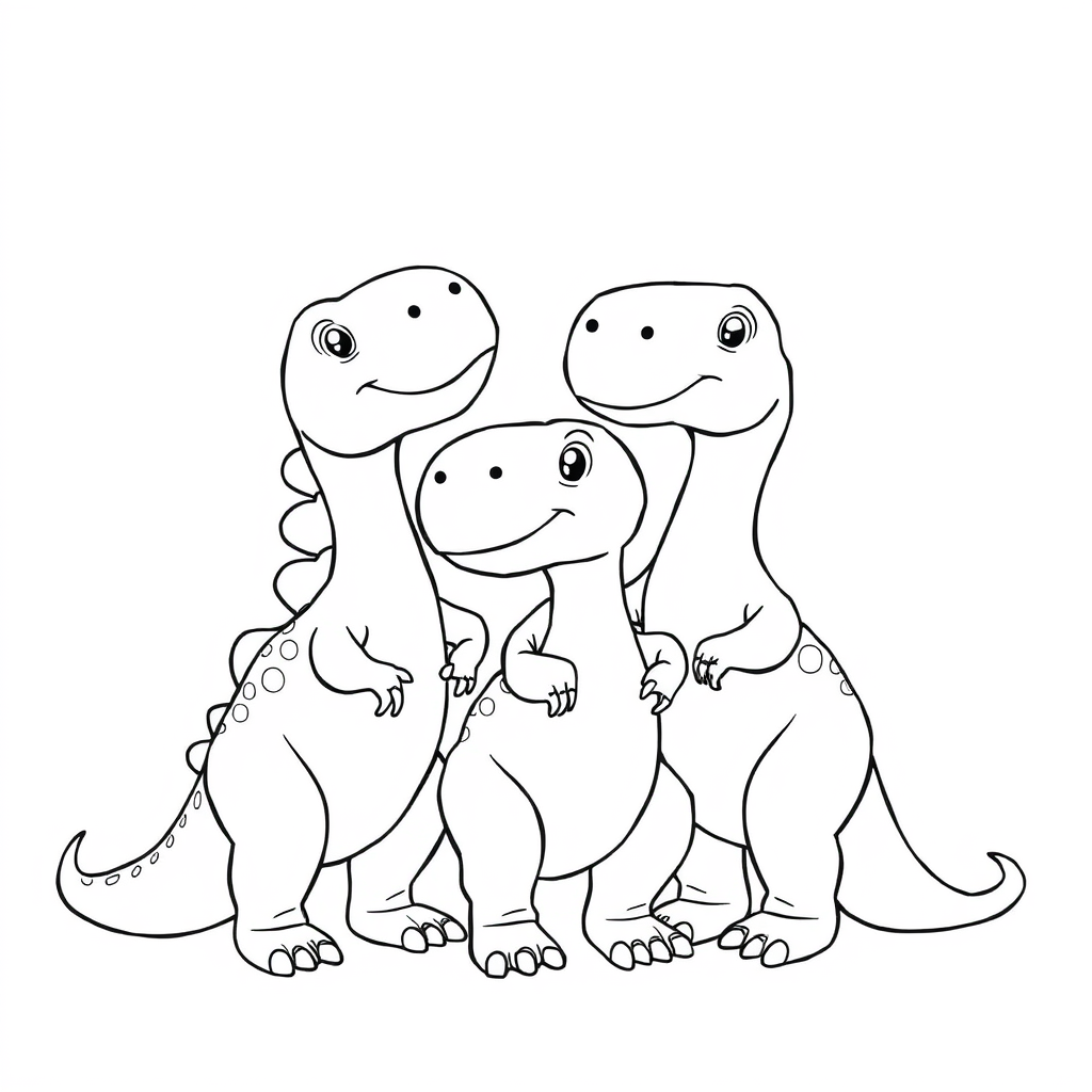 Três Dinossauros Bebês Reunidos