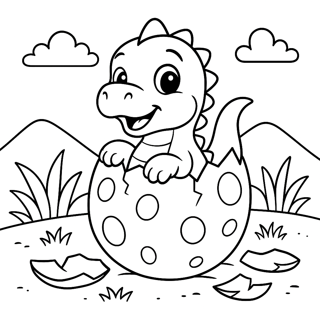 Bebê Dinossauro Nascendo do Ovo