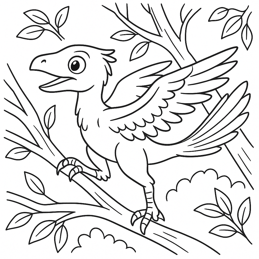 Microraptor Saltando de Galho em Galho