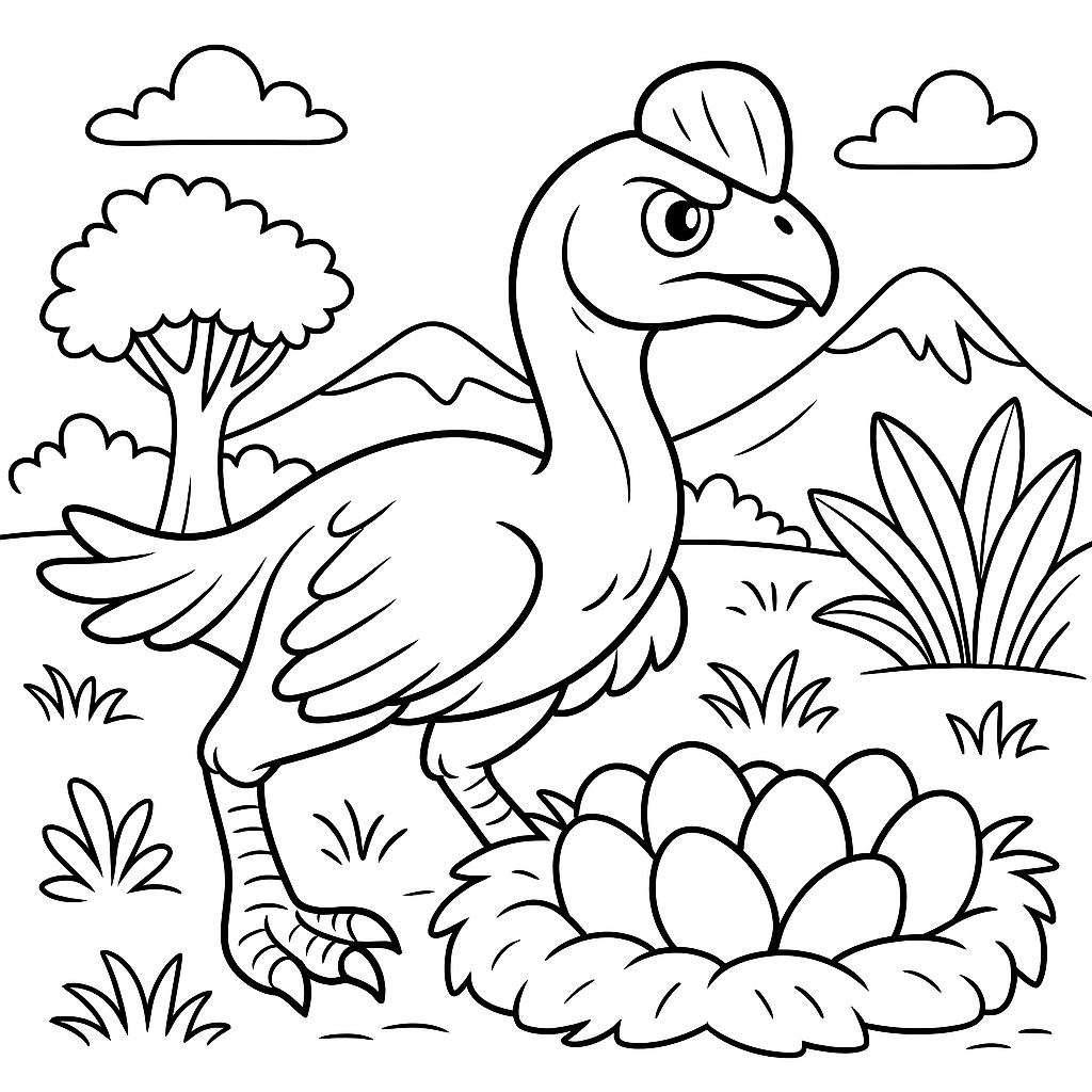 Oviraptor Protegendo o Ninho de Ovos