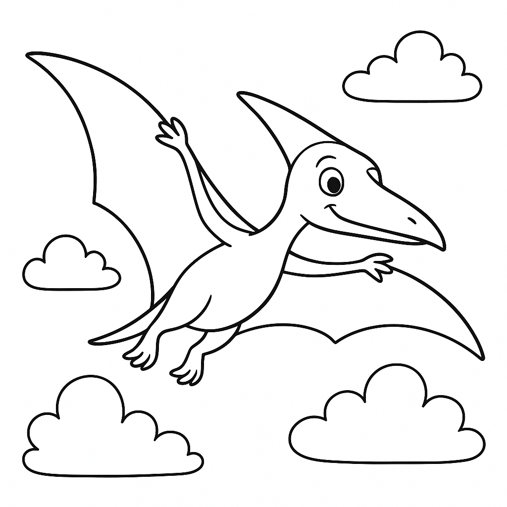 Pterodáctilo Voando nos Céus