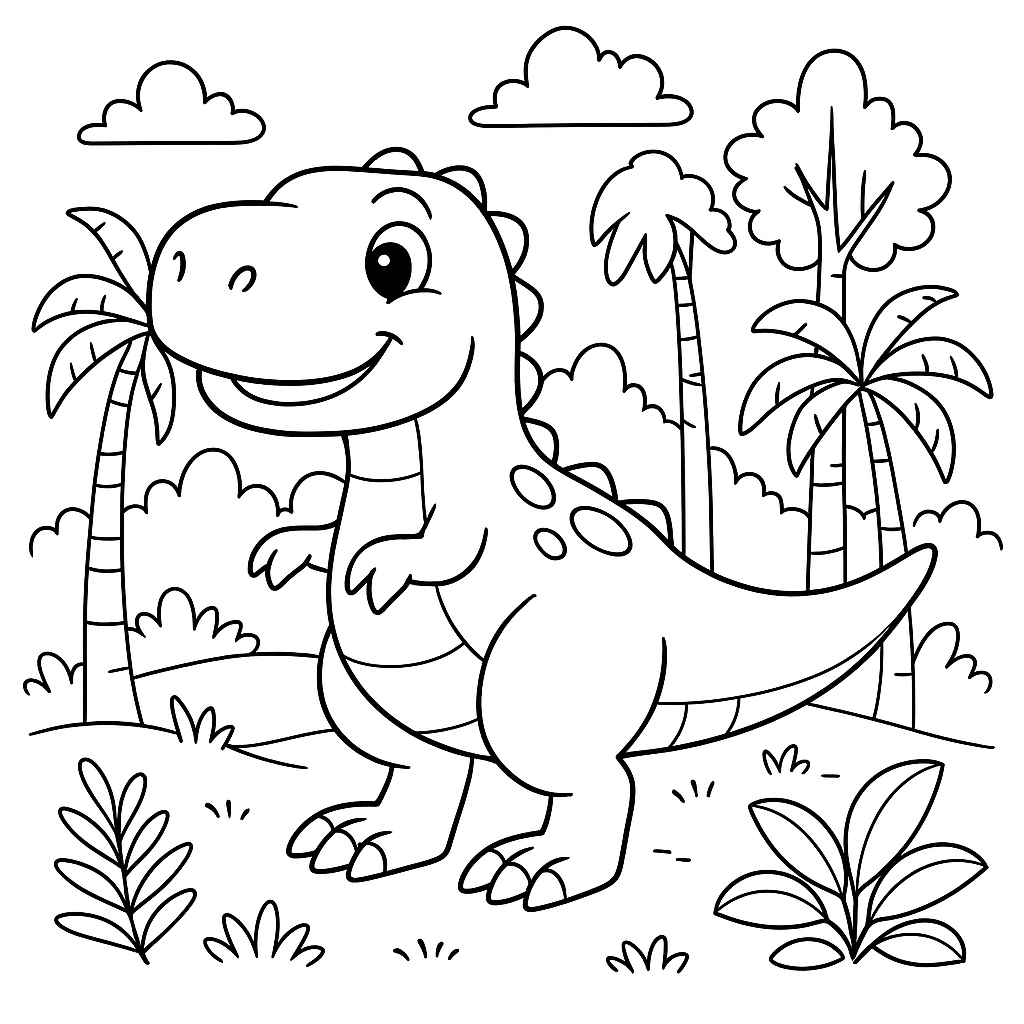 T-Rex Amigável na Floresta Pré-Histórica