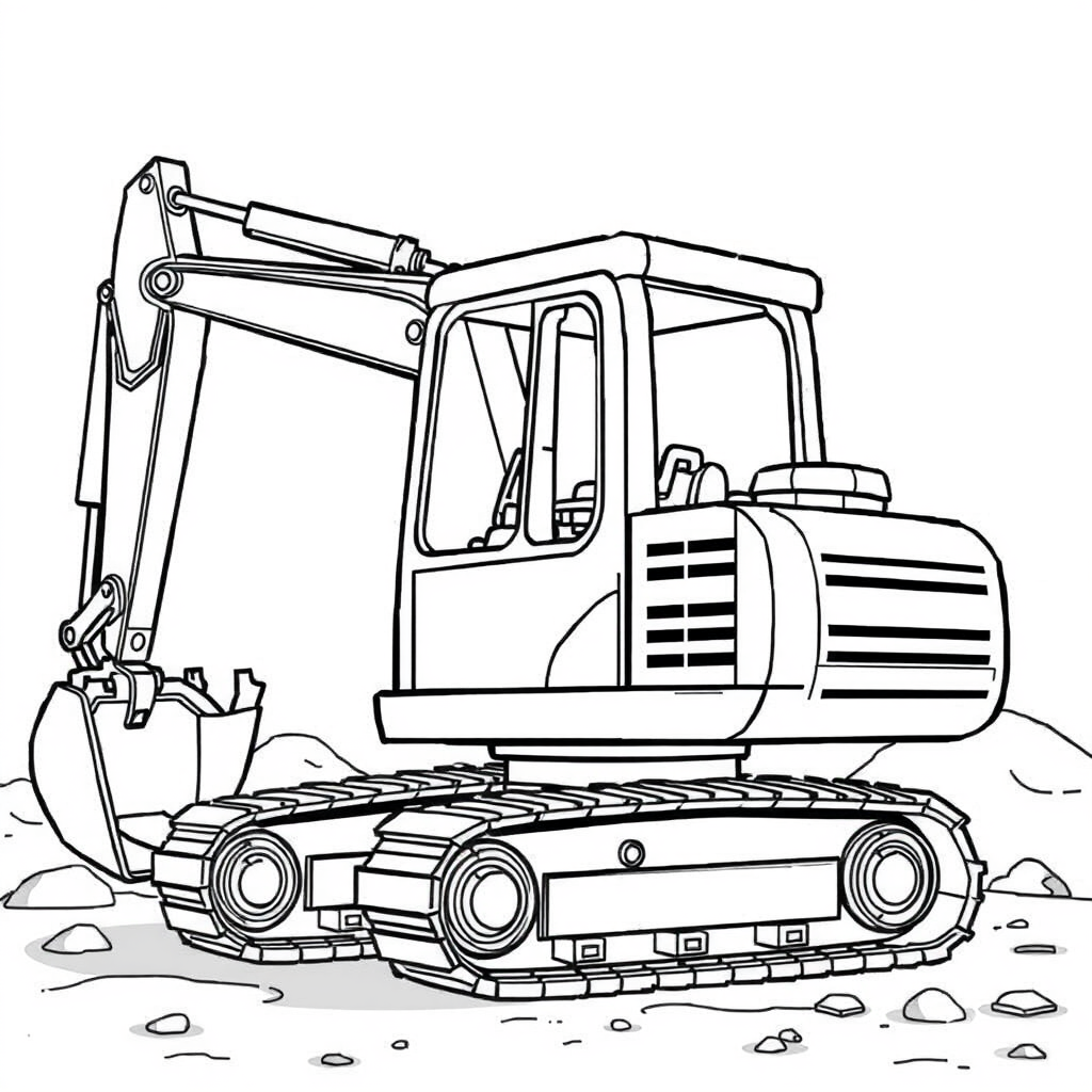 Equipe de Construção com Escavadeira