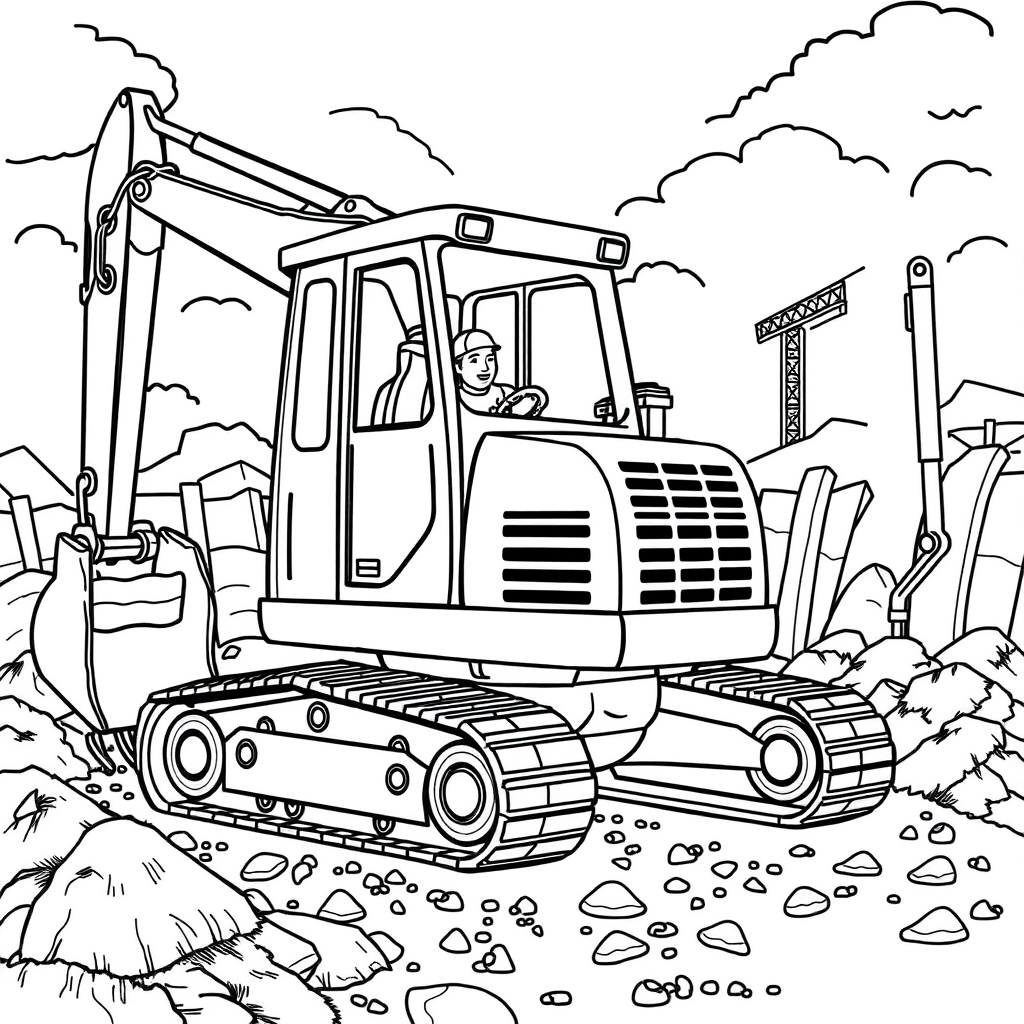 Escavadeira em uma Construção