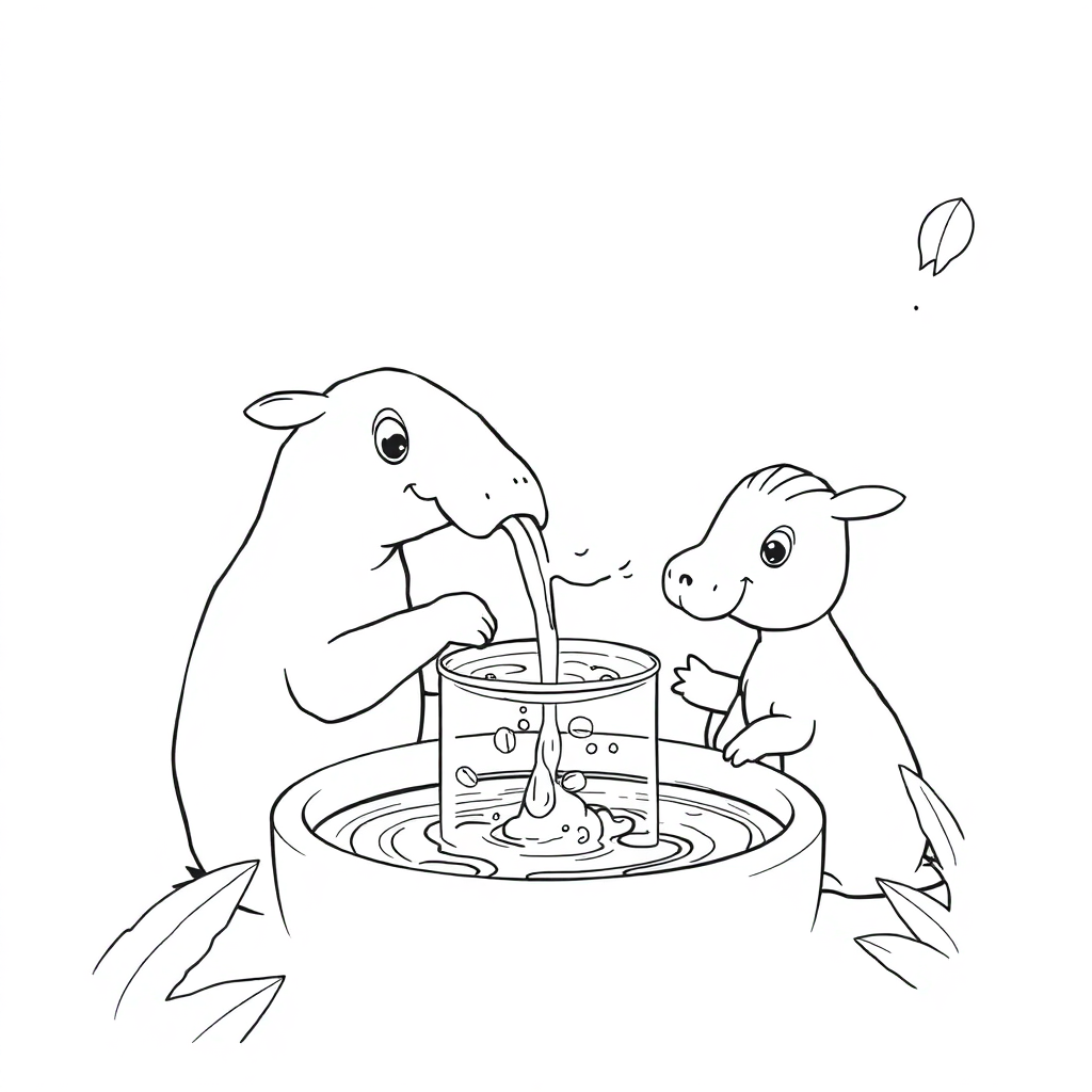 Animais Bebendo Água no Cocho
