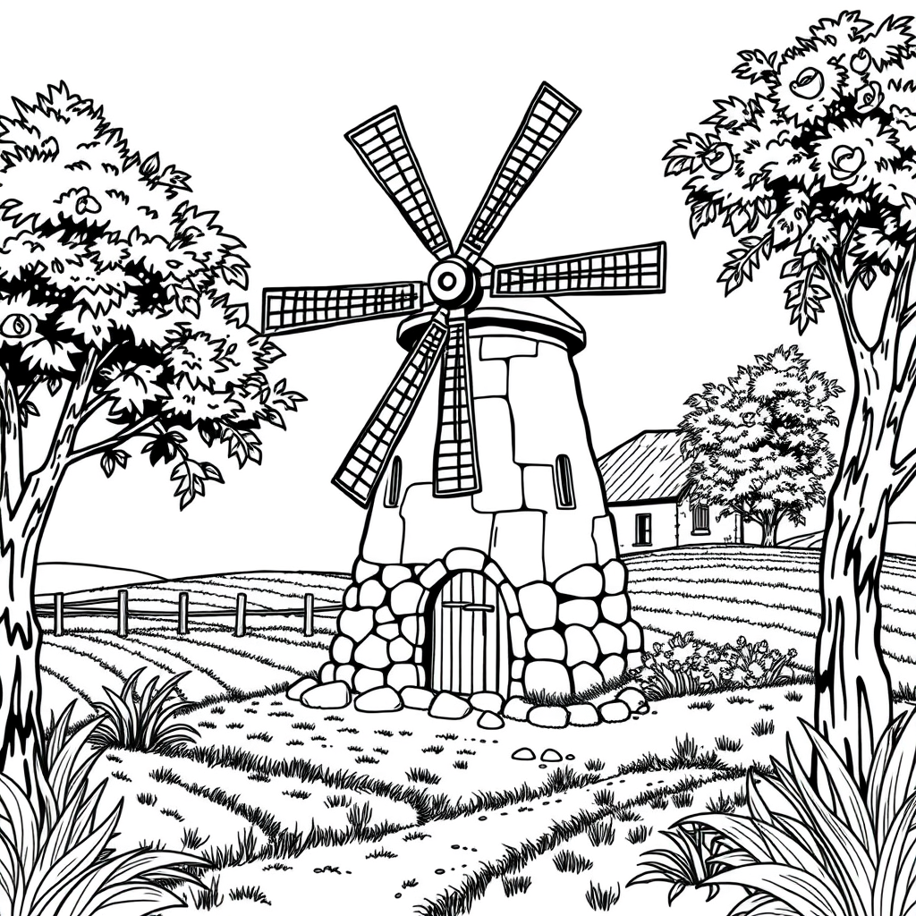 Fazenda com Moinho de Vento