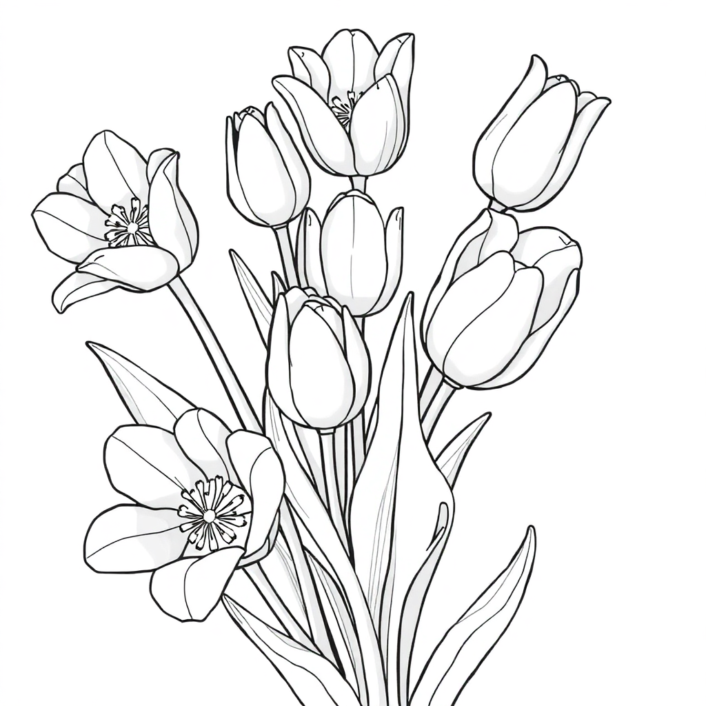 Buquê de Margaridas e Tulipas