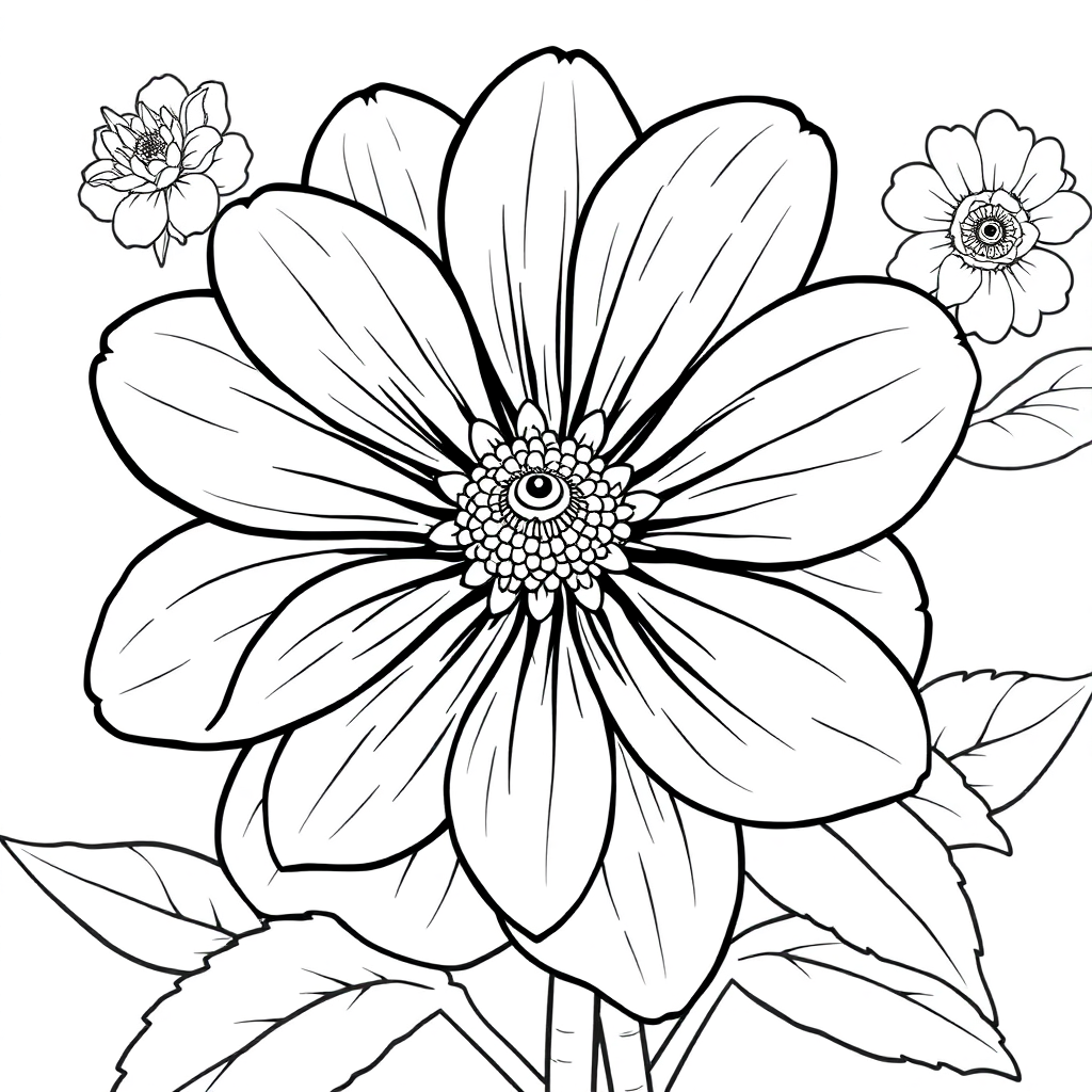 Flor Grande com Pétalas Abertas