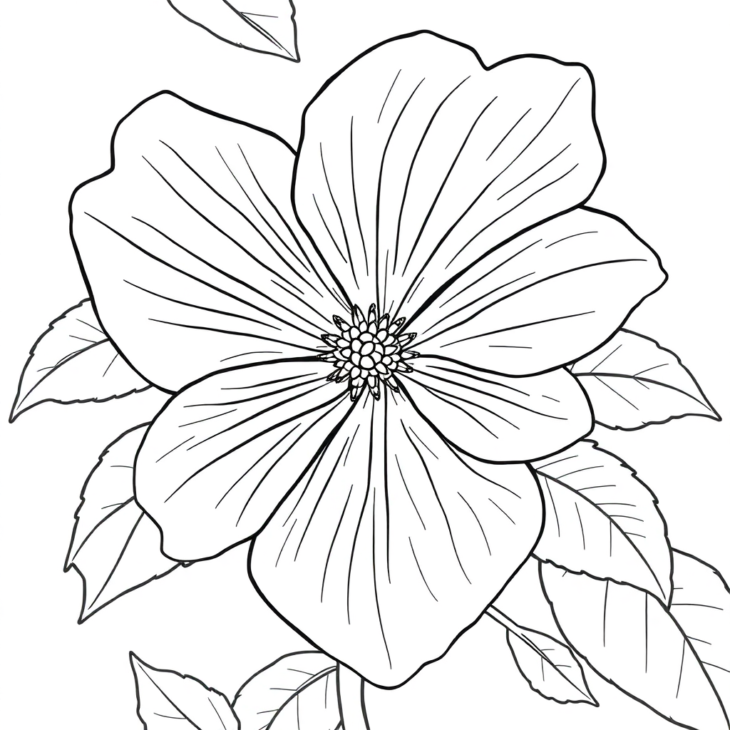 Hibisco com Folhas