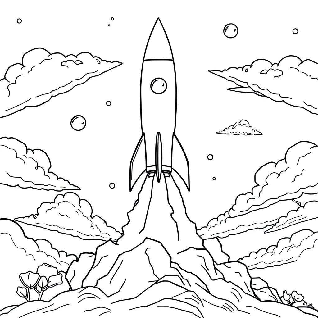 Foguete com a Terra ao Fundo