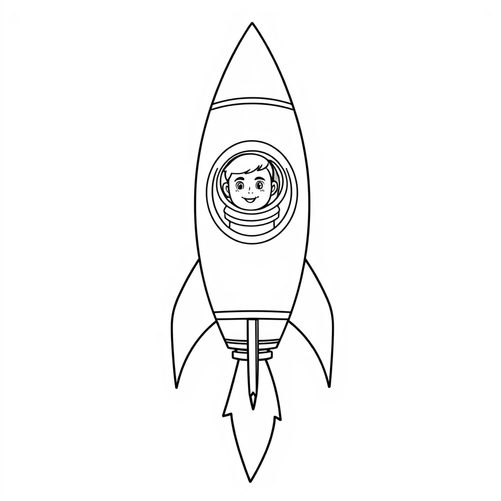 Foguete com Astronauta na Janela