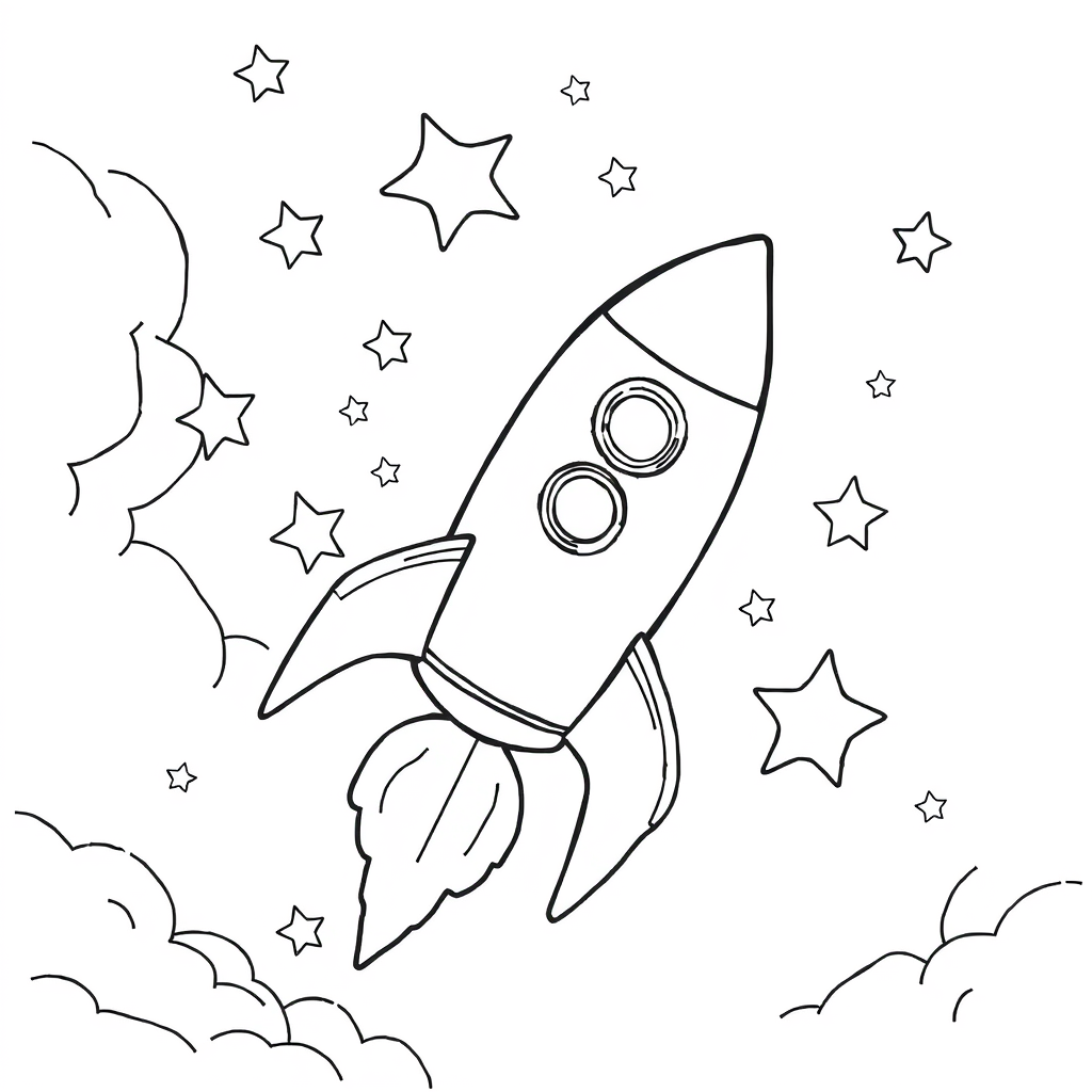 Foguete Infantil com Estrelas