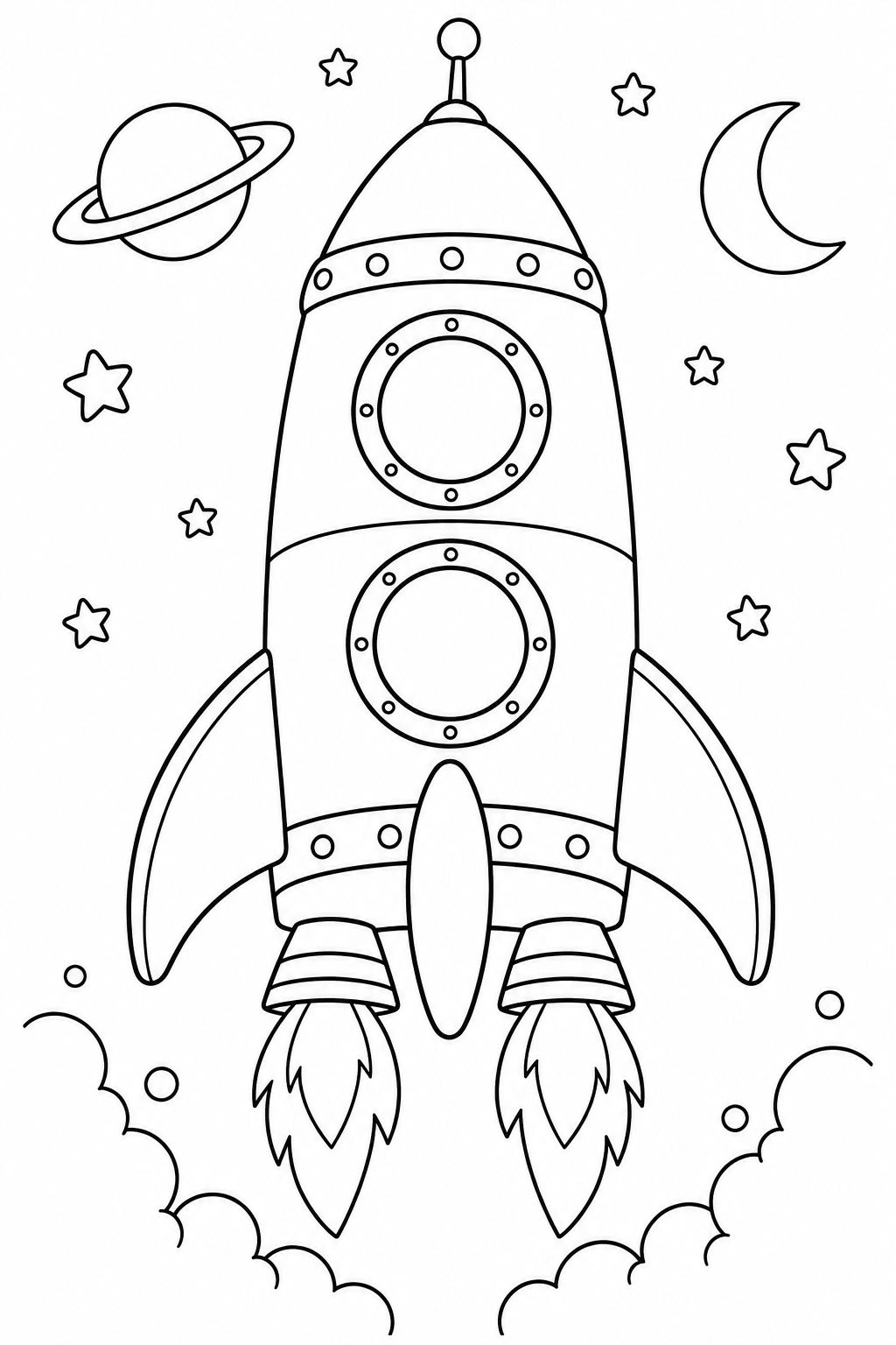 foguetes para Colorir
