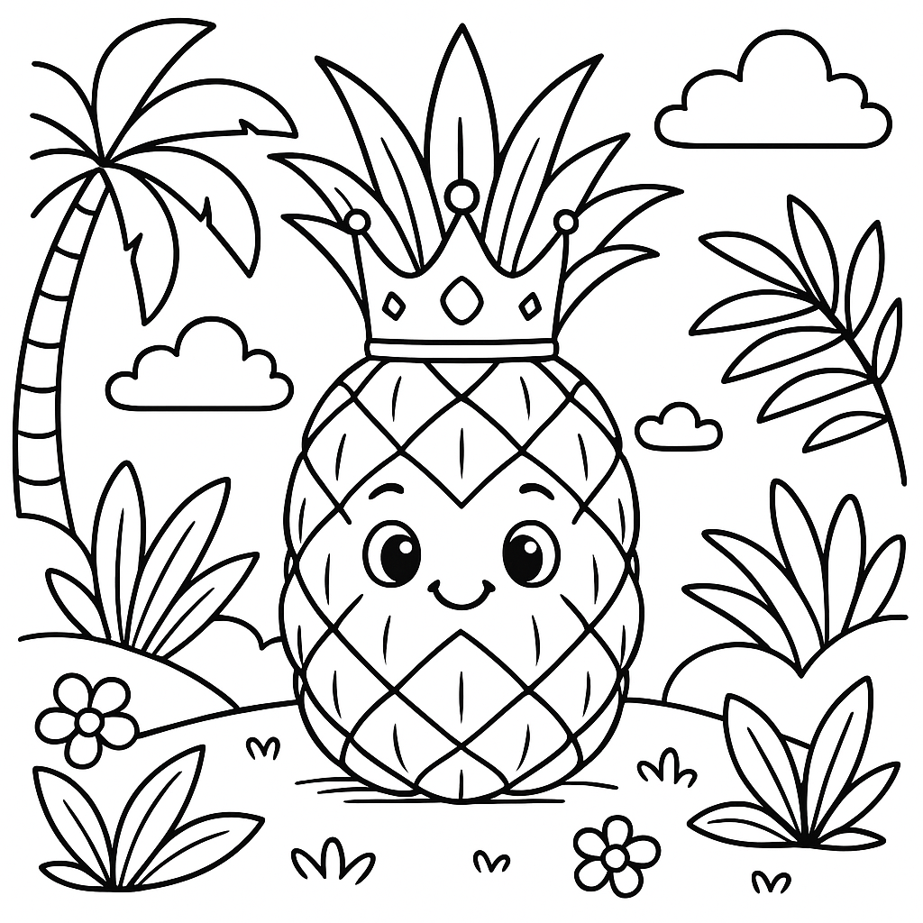 Abacaxi Rei Tropical com Coroa de Folhas