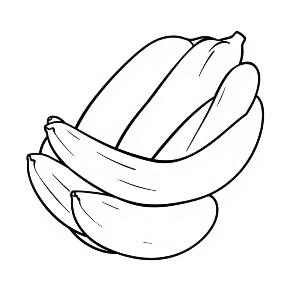 Bananas no Cacho para Colorir