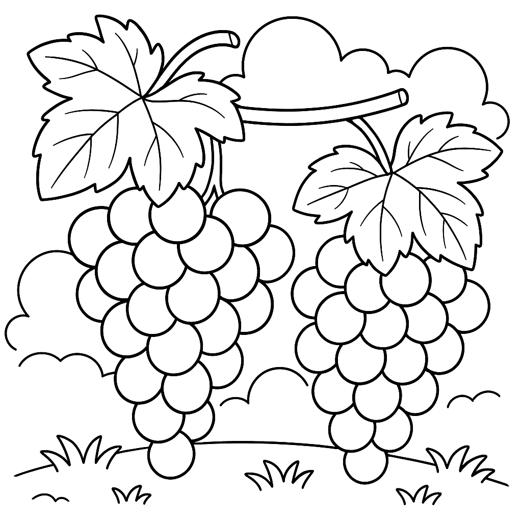 Cacho de Uvas Roxas e Verdes