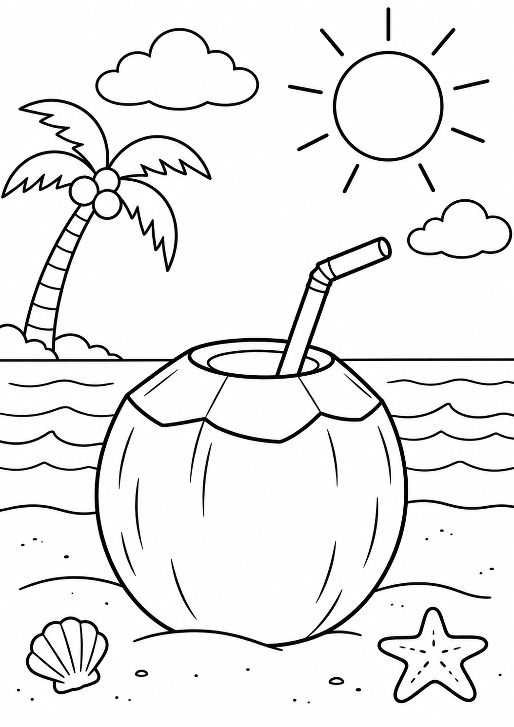 Coco Verde da Praia com Canudinho