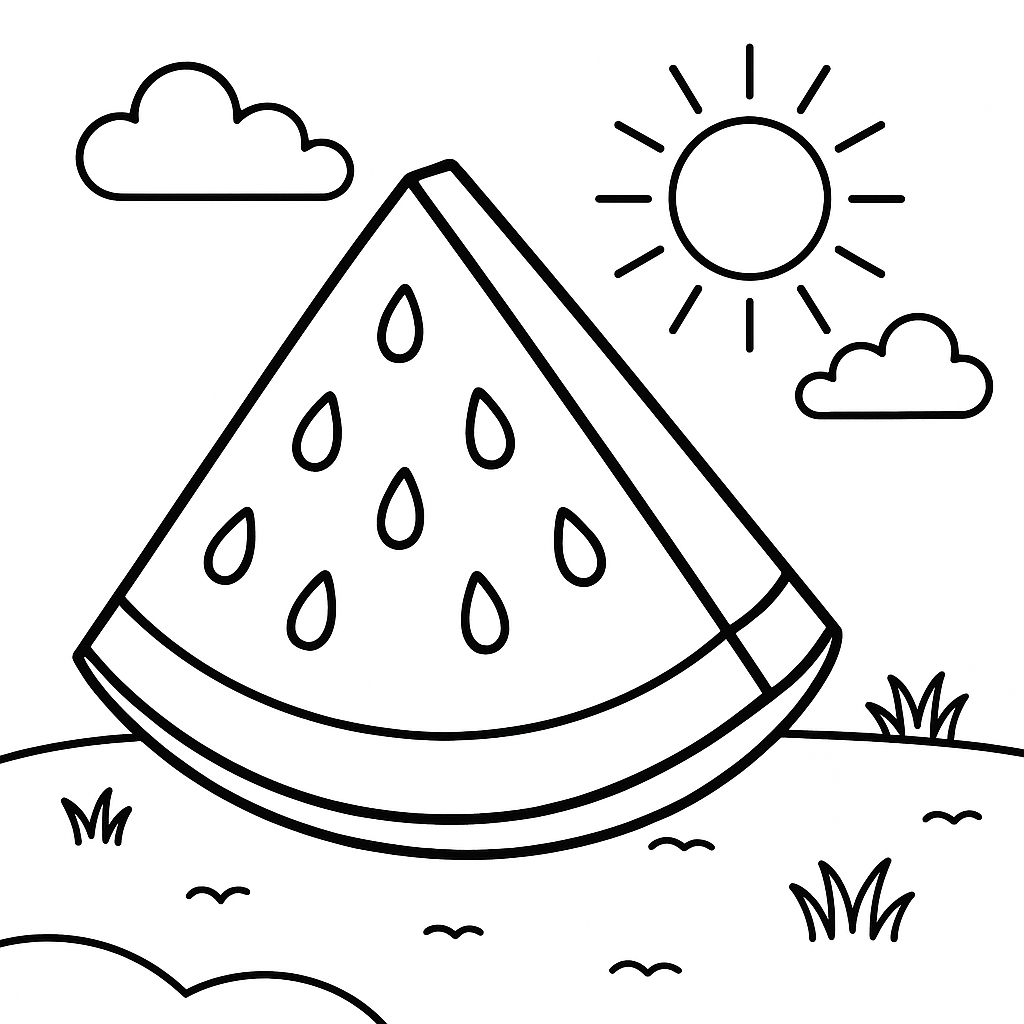 Fatia de Melancia Refrescante com Sementes